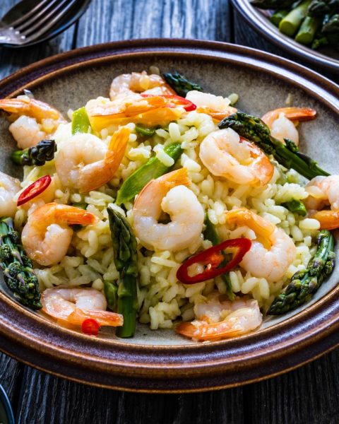 Risotto asparagi e gamberetti